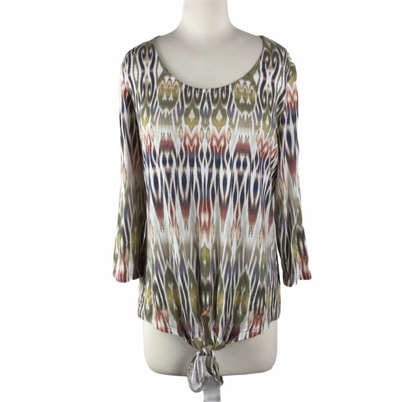 Chico's Tops - Chico's Multi-color top, tie in front at hem, SZ 1
